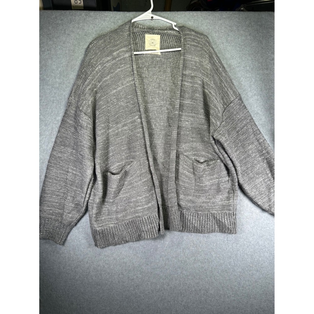 Urban Outfitters Womens M Gray Marled Knit Cardigan Oversized Slouchy Open Front